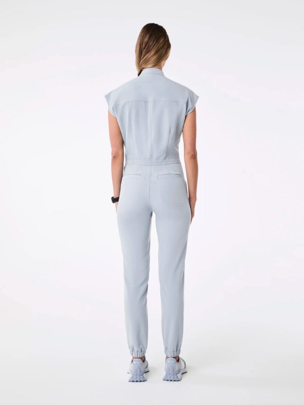 FIGS Rafaela Jogger High Rise Scrub Jumpsuit Light Blue Gray (PO: #4134), size M - Picture 5 of 9